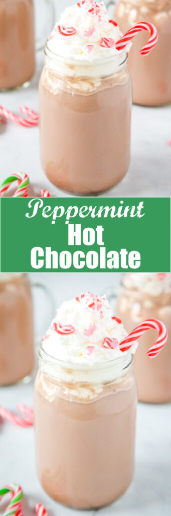 close up peppermint hot chocolate