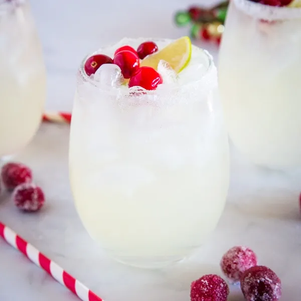 cropped white christmas margarita