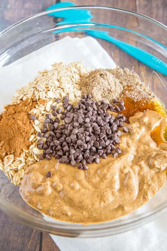 ingredients for protein balls in a bowl