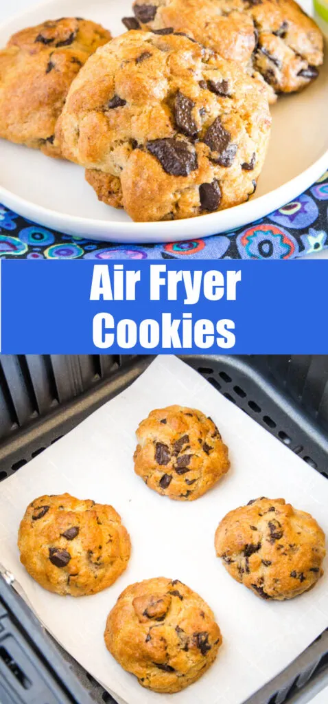 collage of air fryer cookies