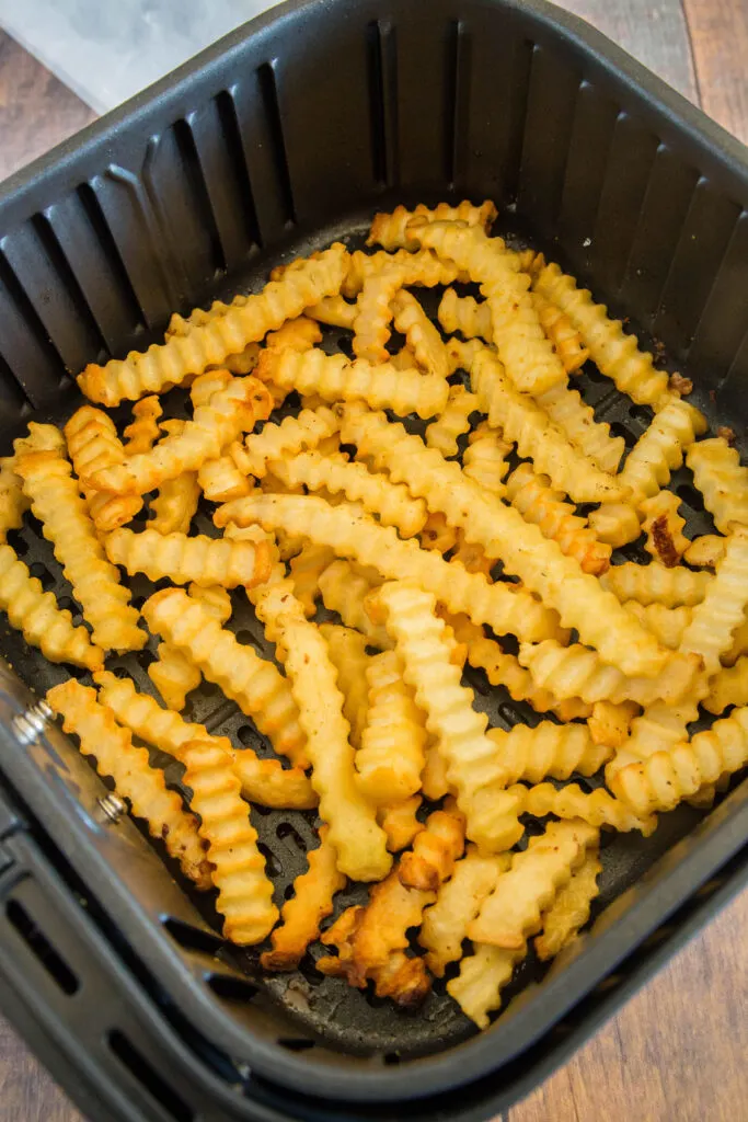 french fries in air fryer basket