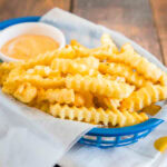 close up of air fryer french fries