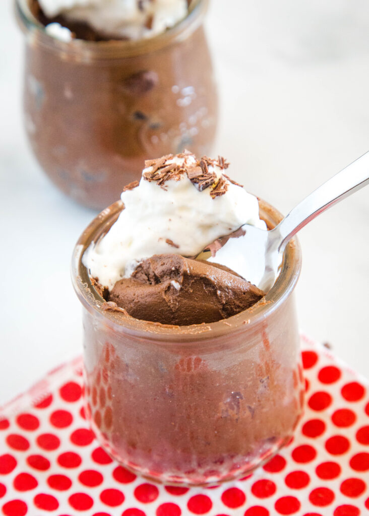 a spoonful of chocolate mousse