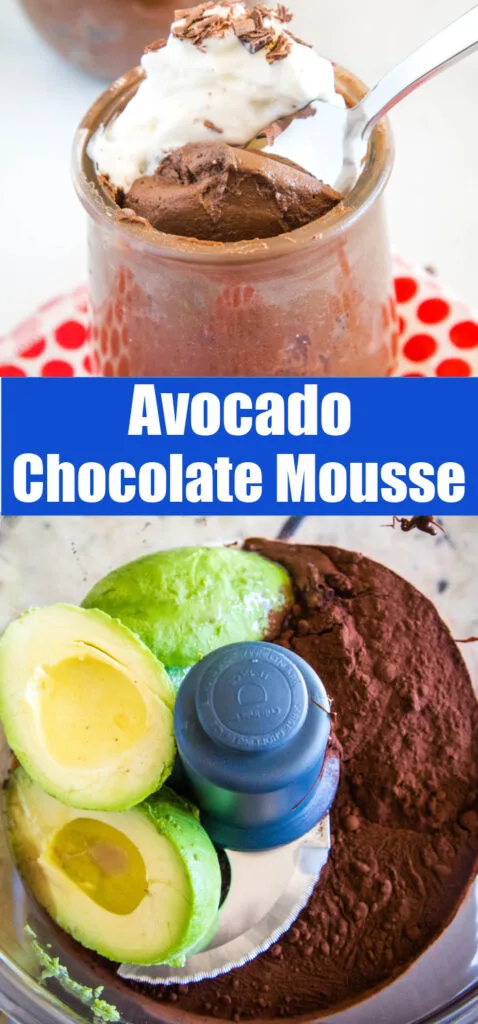 avocado chocolate mousse collage pin