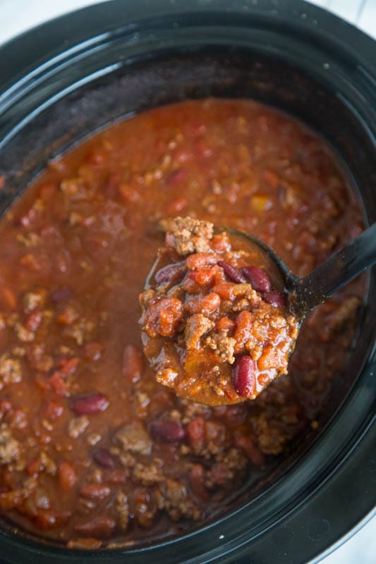 chili in the crock pot