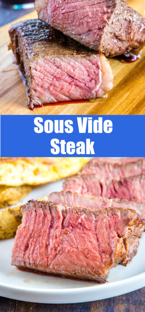 sous vide cooked steak collage for pinterest