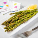 close up of roasted asparagus