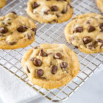 brown butter chocolate chip cookies cooling