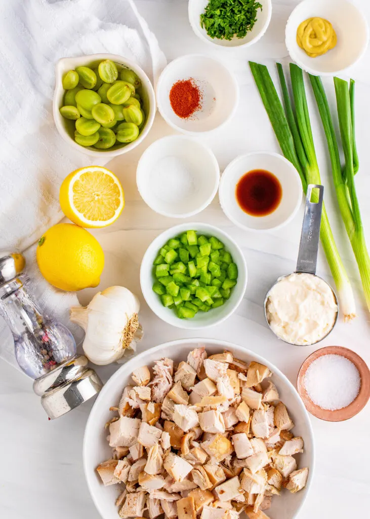 ingredients for chicken salad with grapes