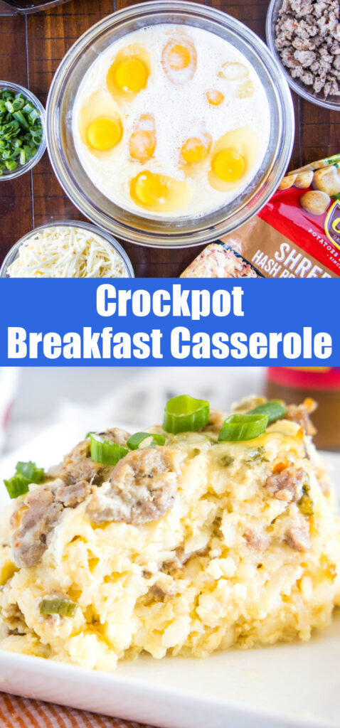crockpot breakfast casserole pin for pinterest