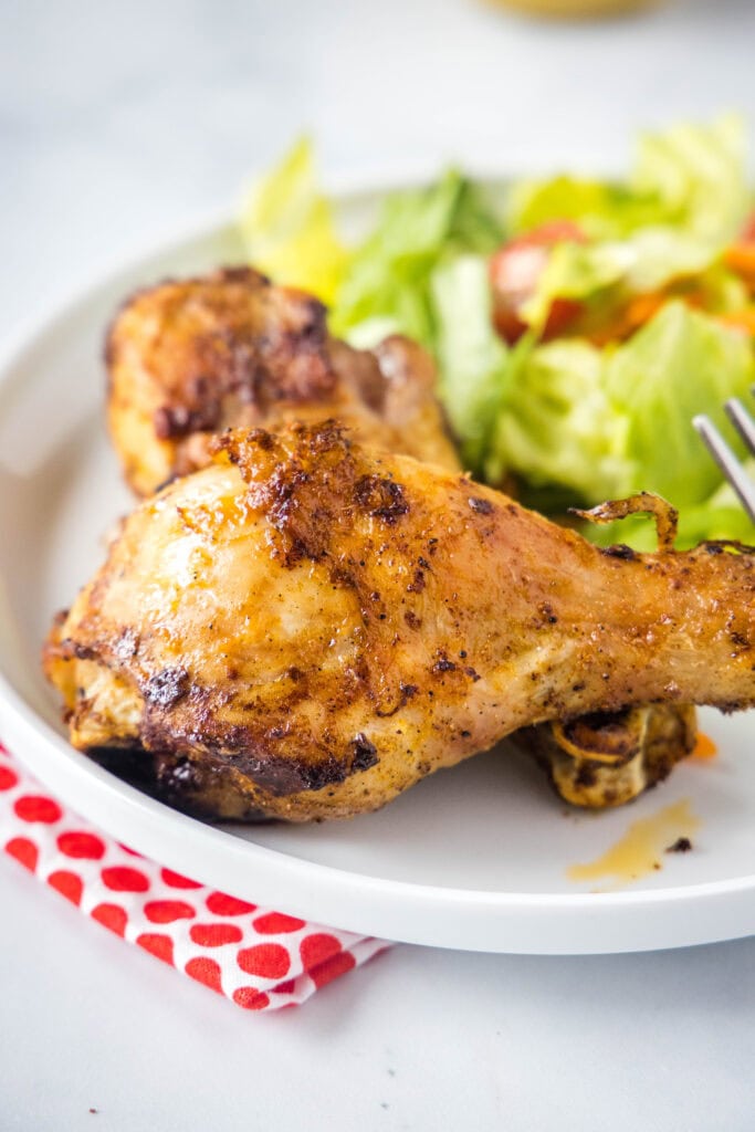 air fryer chicken drumstick on a plate