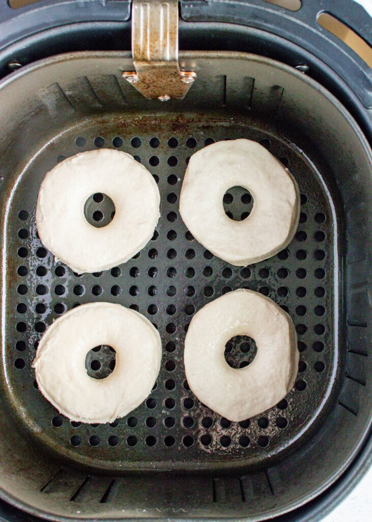 biscuit donuts in air fryer basket