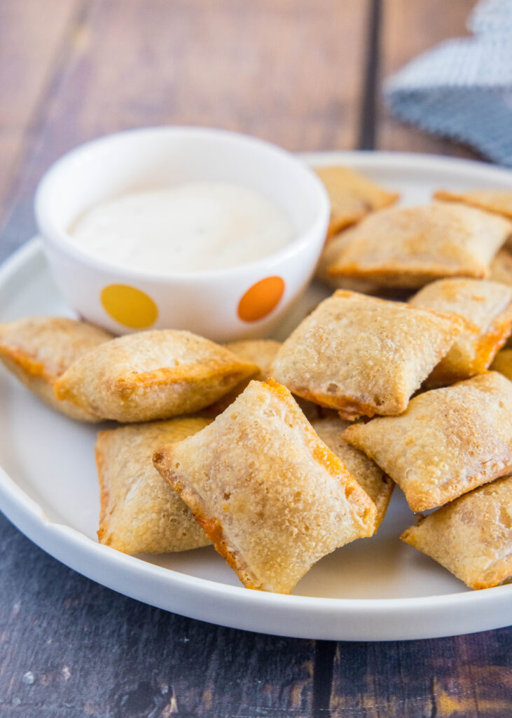 cooked pizza rolls in plate