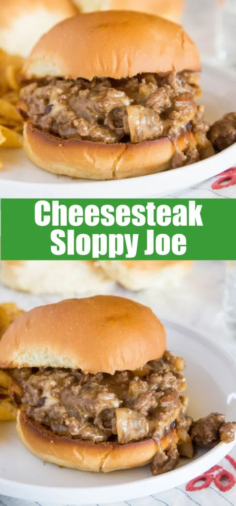 close up philly cheesesteak sloppy joes