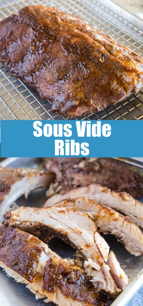baby back ribs cooked sous vide on baking sheet