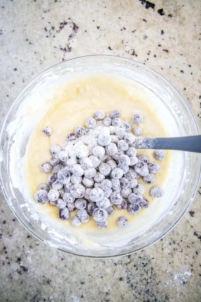 add blueberries to cake batter