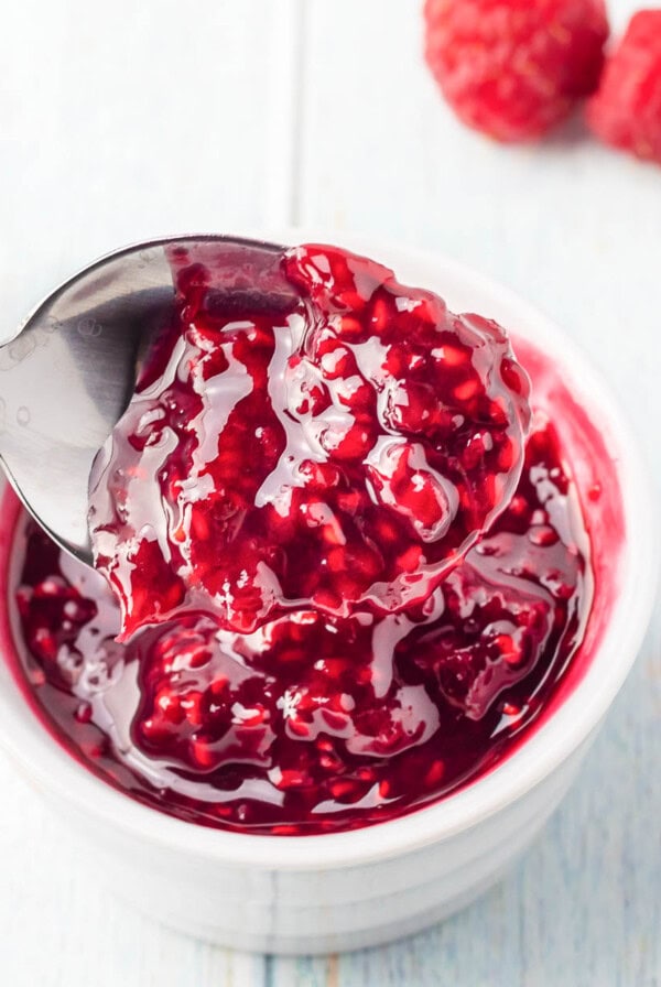 close up sauce on a spoon