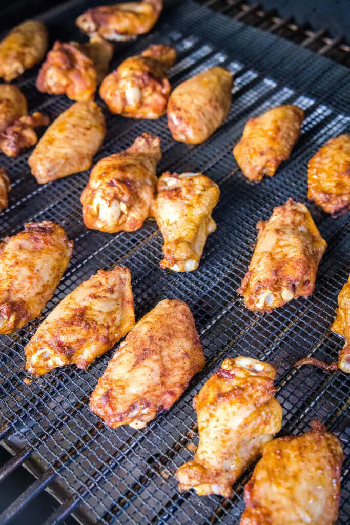 chicken wings on the smoker