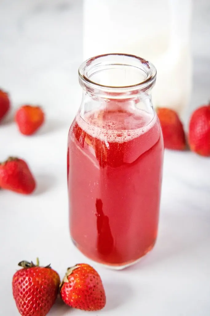 jar of strawberry syrup