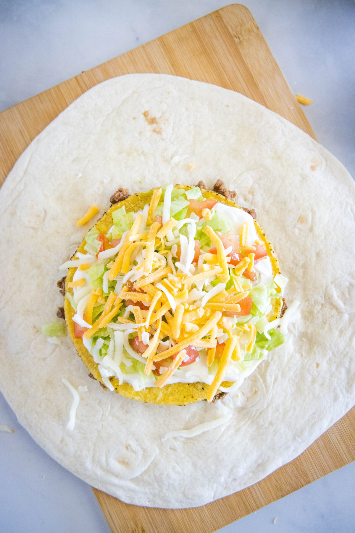 adding cheese layer