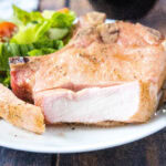 close up sliced pork chop
