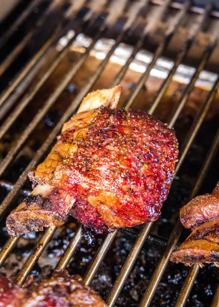 beef short rib on the smoker