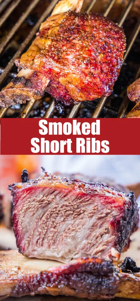 pinterest collage close up of smoked short ribs