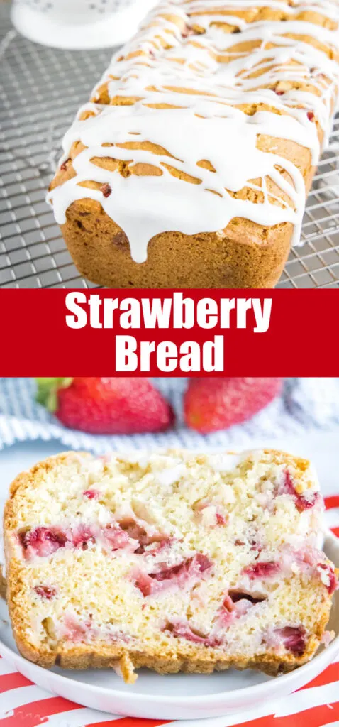 close up of strawberry bread
