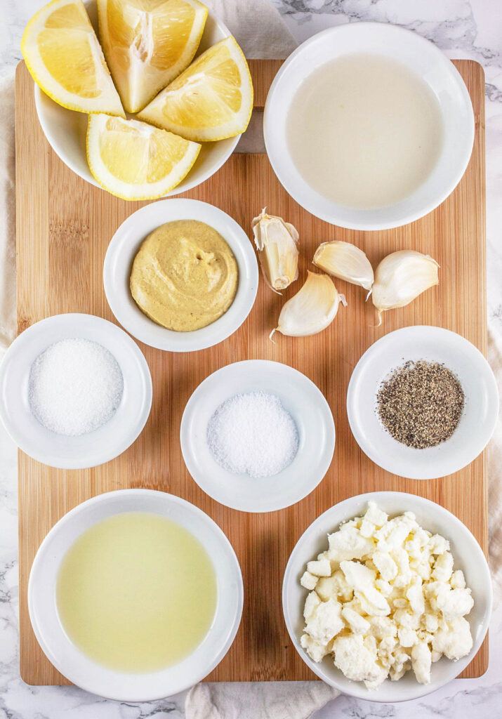 ingredients for lemon herb potato salad dressing