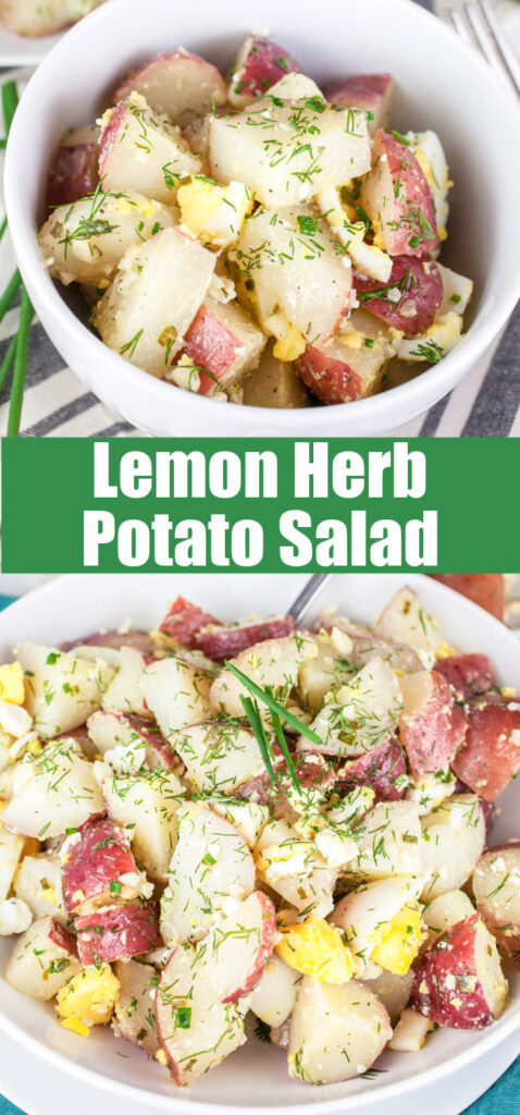 healthy potato salad close up