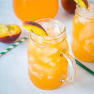 close up of peach lemonade