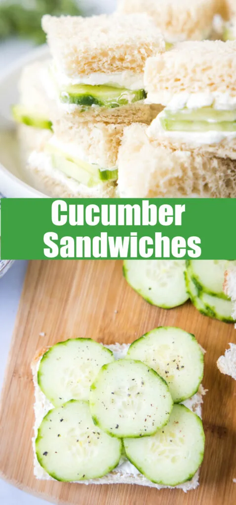 close up of cucumber sandwiches