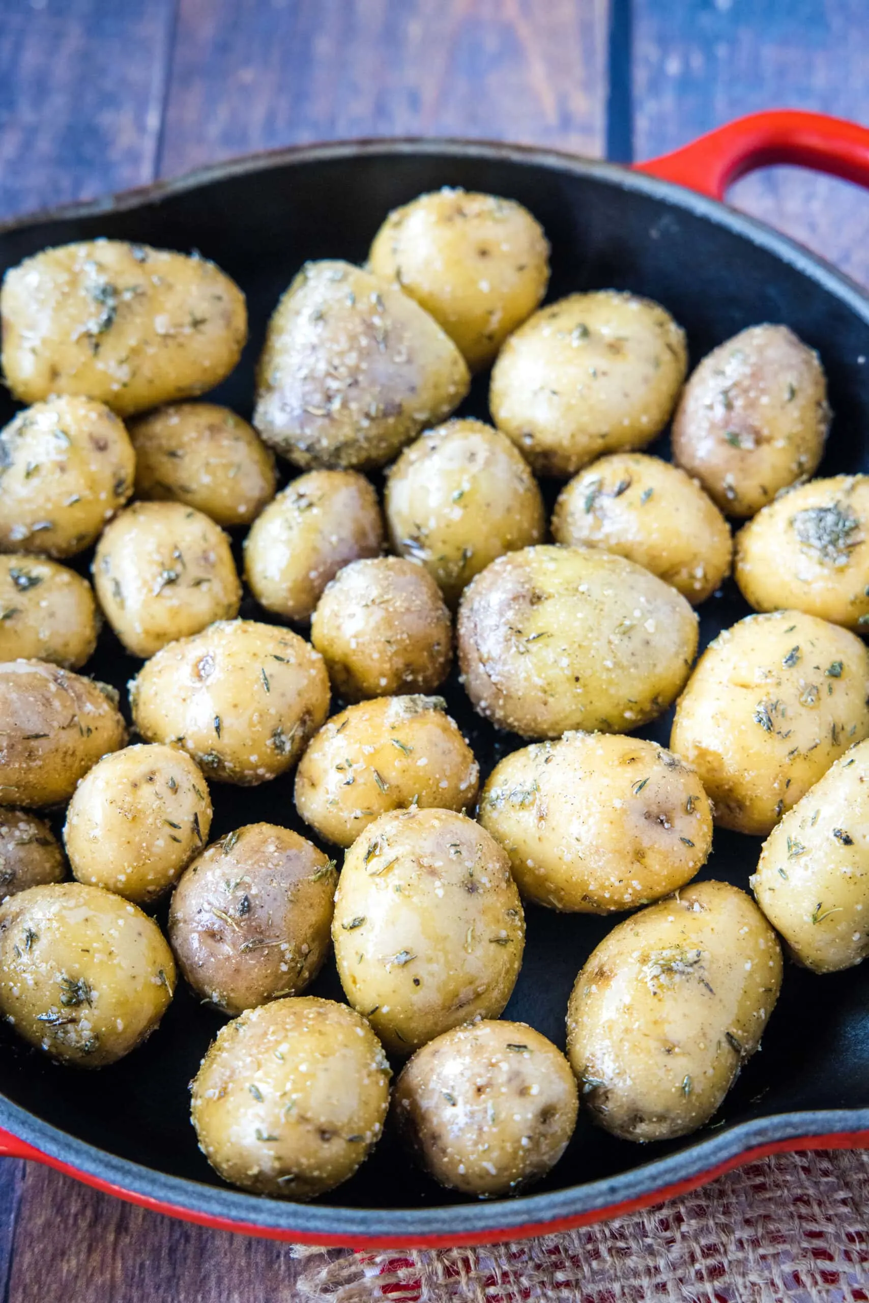 potatoes with seasoning on ready for the smoker