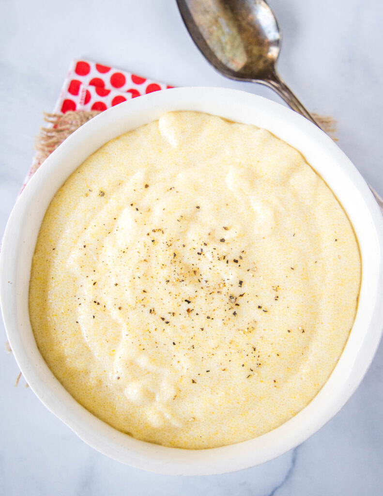 creamy polenta in a bowl
