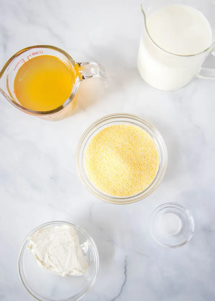 ingredients for creamy polenta