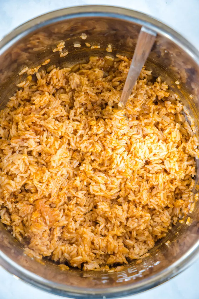 fluffed spanish rice in the instant pot