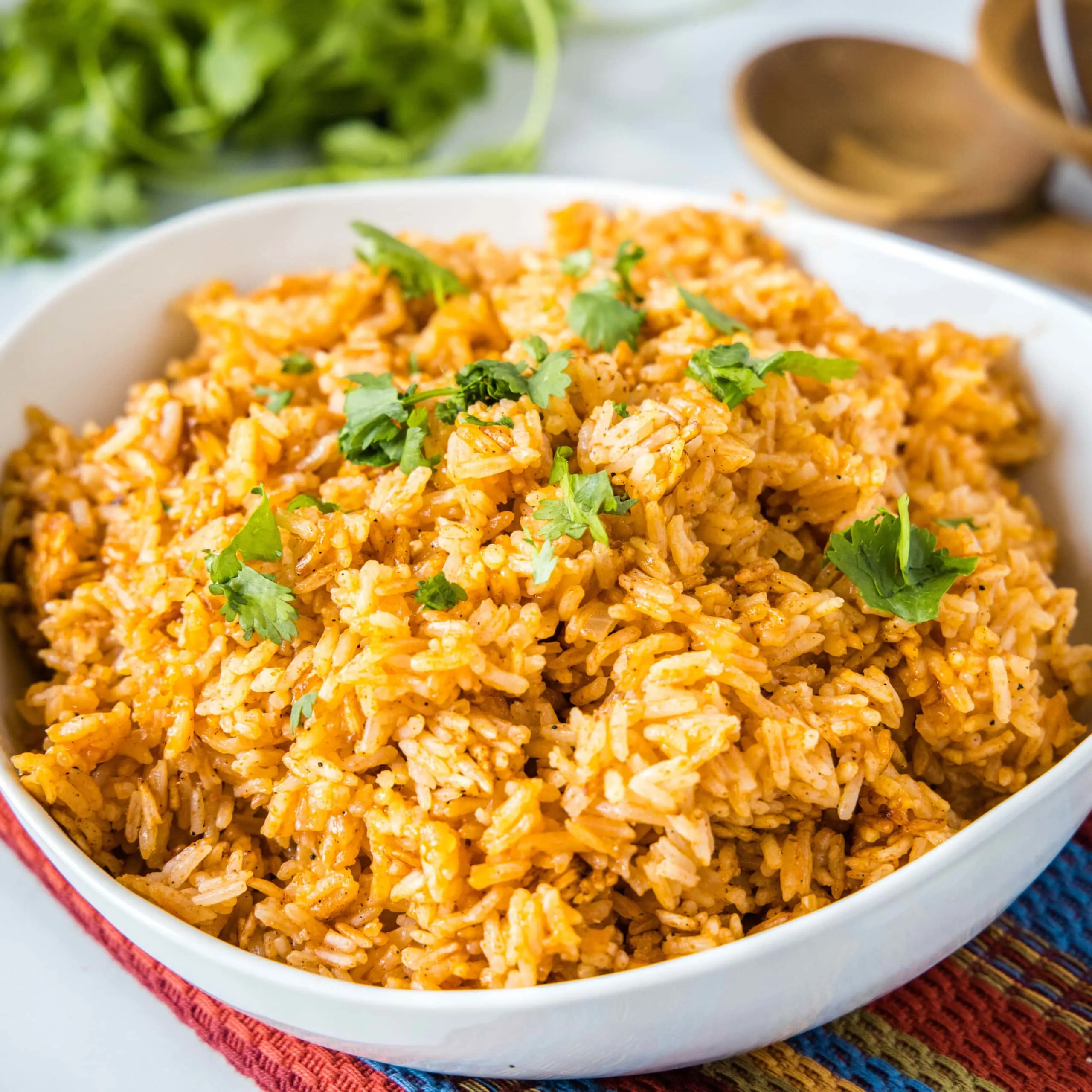 close up of spanish rice in a bowl