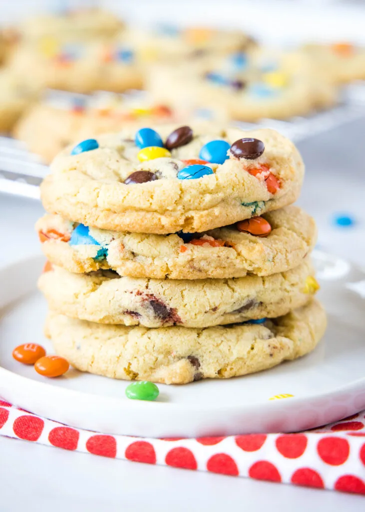 Quick M&M Chocolate Chip Cookies (Chewy + No Chilling!) - Kickass Baker