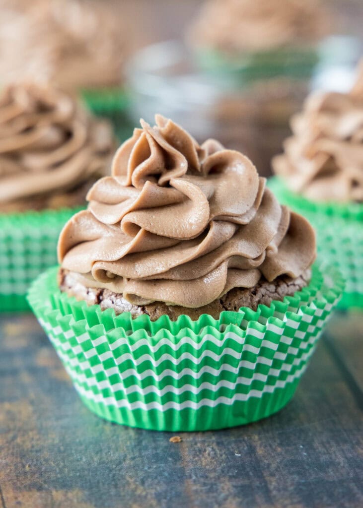 chocolate nutella cupcakes on a table