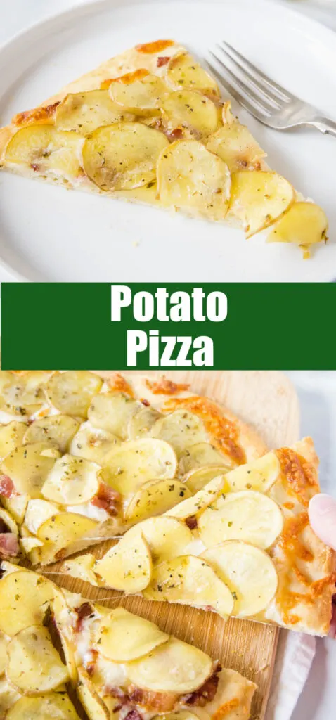 collage of slices of potato pizza