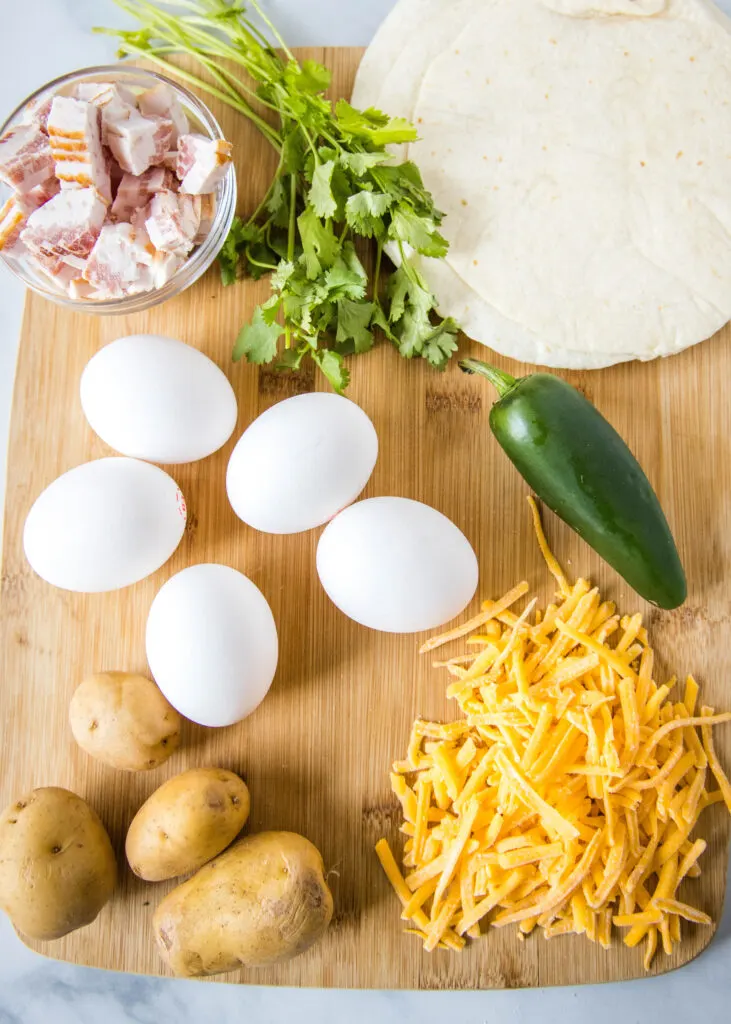 ingredients for breakfast tacos