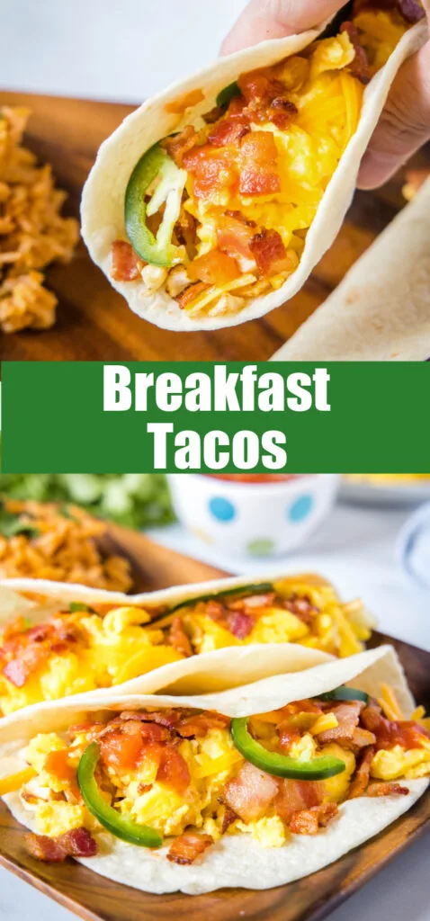breakfast tacos on a plate close up