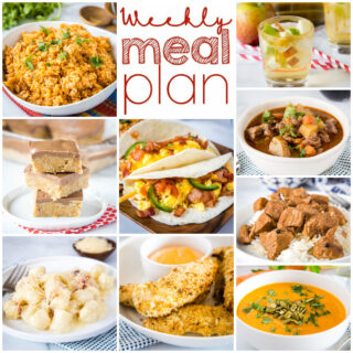 square collage of weekly meal plan