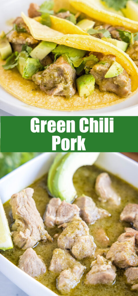 cose up colorado style green chili pork