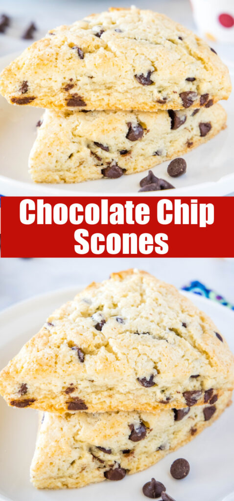 close up chocolate chips scones for pinterest
