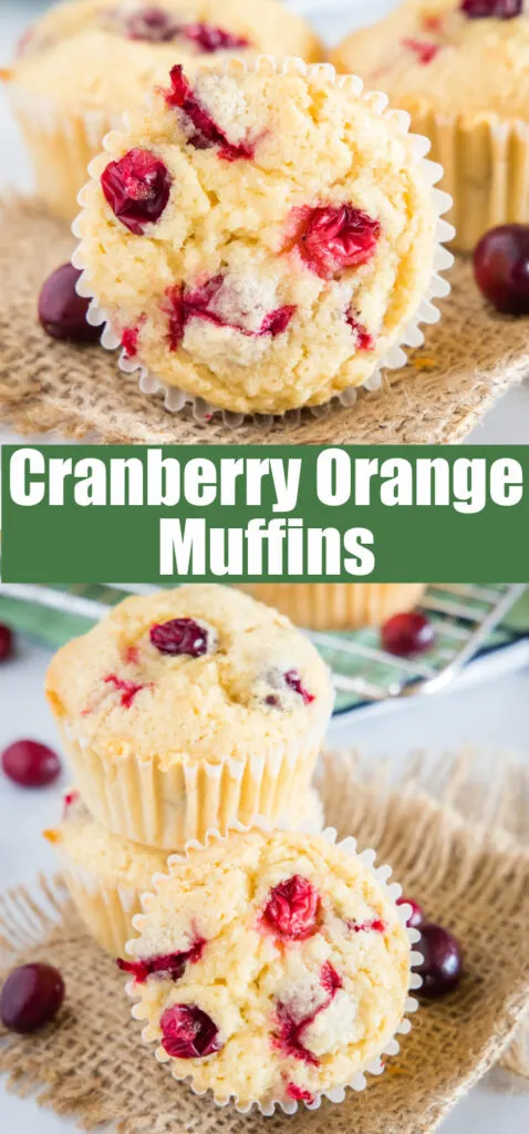 close up cranberry orange muffins