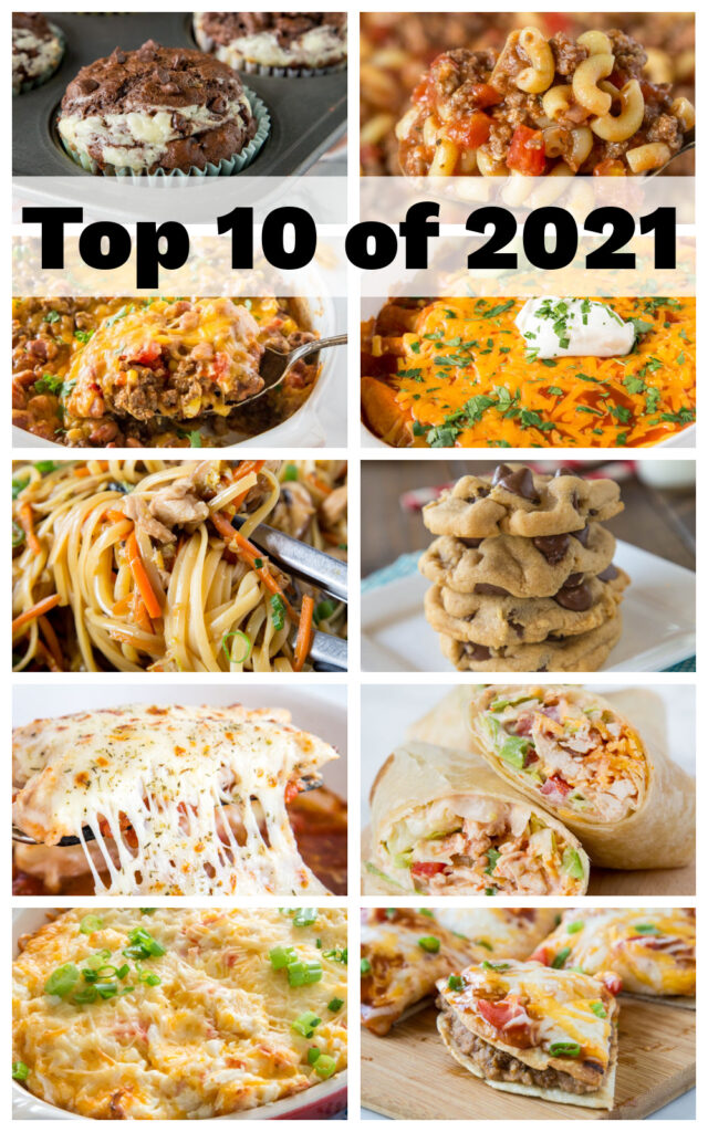 top 10 recipes of 2021 in a collage