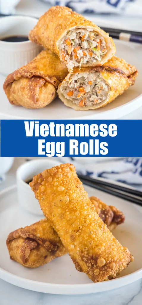 close up vietnamese egg rolls for pinterest