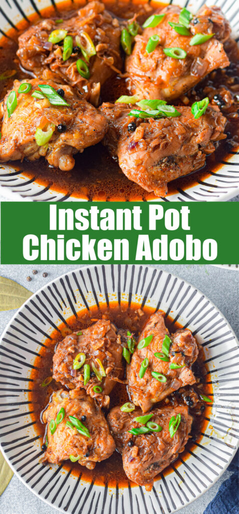 instant pot chicken adobo on plate