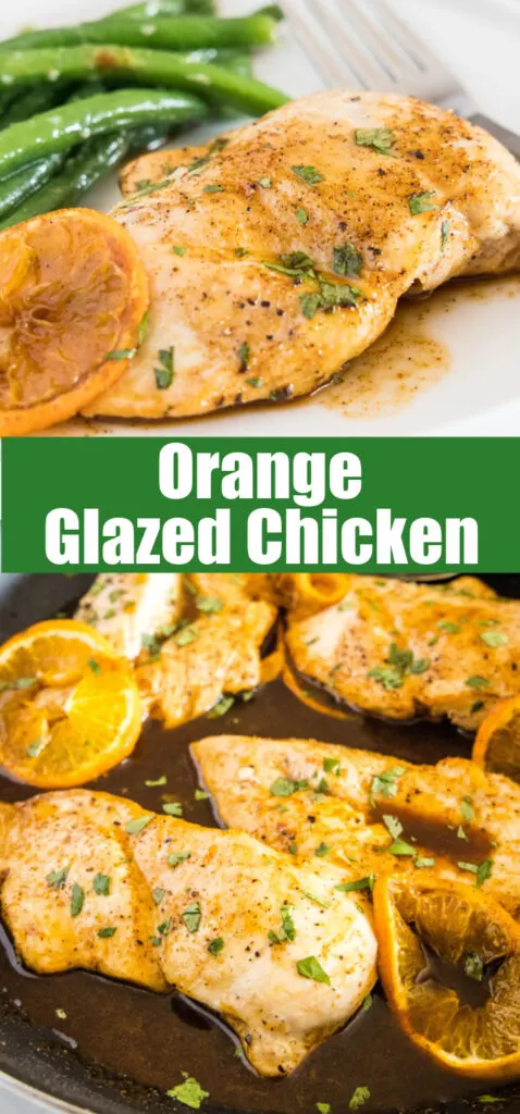 close up orange glazed chicken